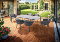 Marra Garden Dining Table and 6 Rope Chairs Set