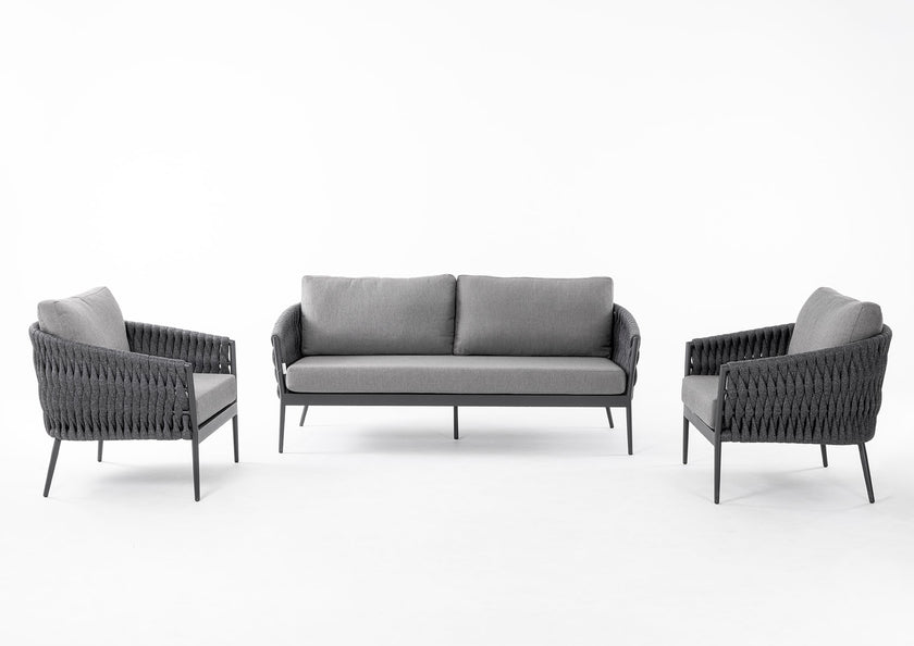 Rope Garden 3 Seater and 2 x Chair Sofa Set