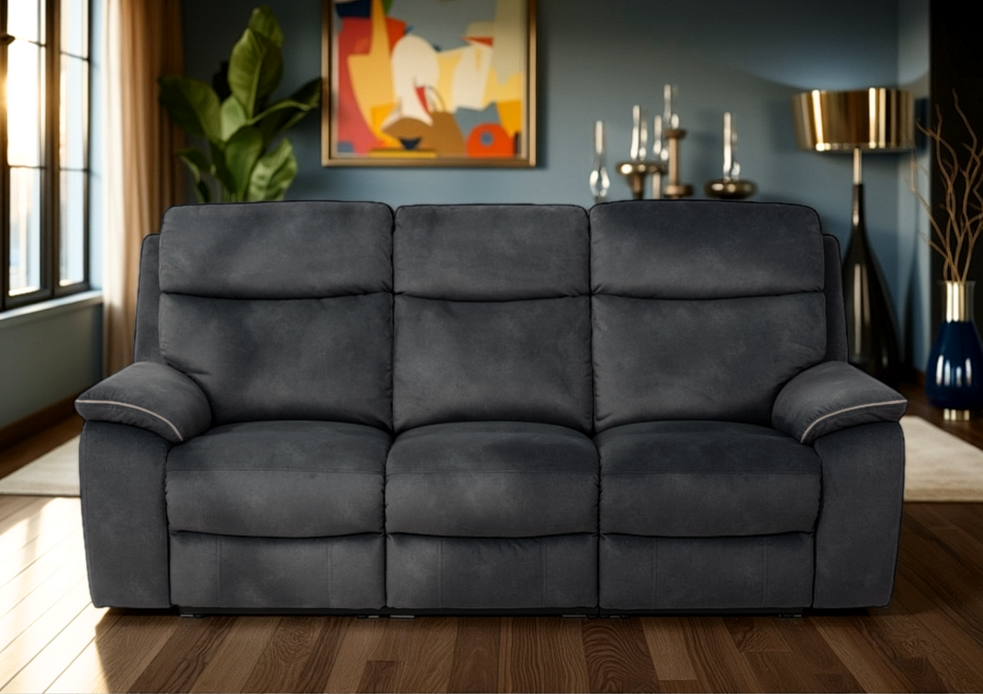 Naples 3 Seater Recliner Sofa with USB