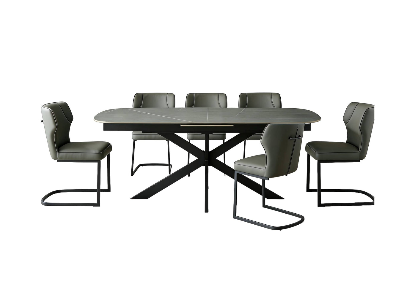 Neptune Extending Dining Table and 6 Dining Chairs