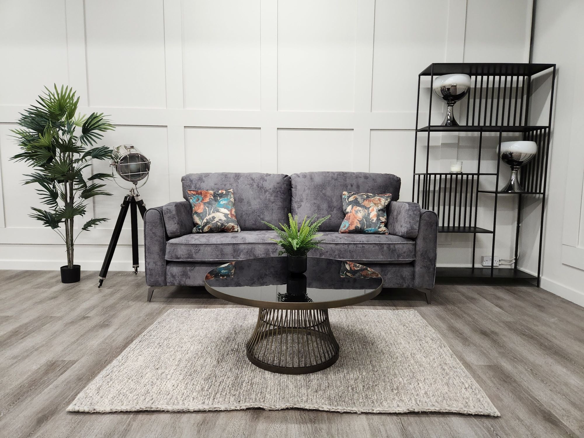 Grey 3 seater sofa Oasis with a table in roomset
