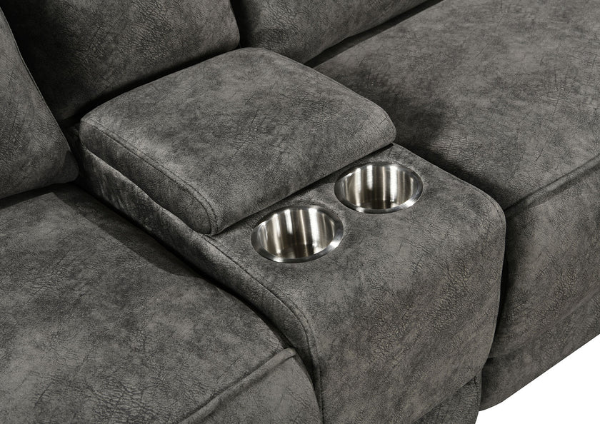 Osaka Modular Corner Recliner Sofa with Console - Grey