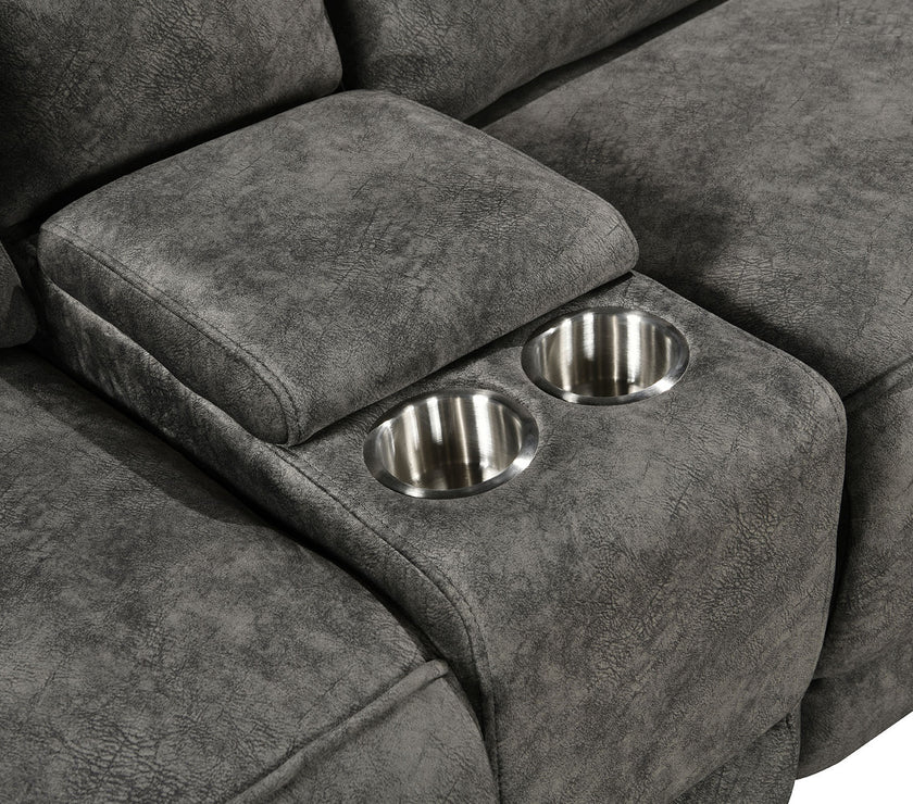 Osaka Modular Corner Recliner Sofa with Console - Grey