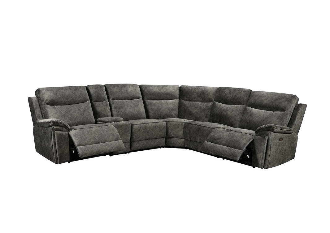 Osaka Modular Corner Recliner Sofa with Console - Grey