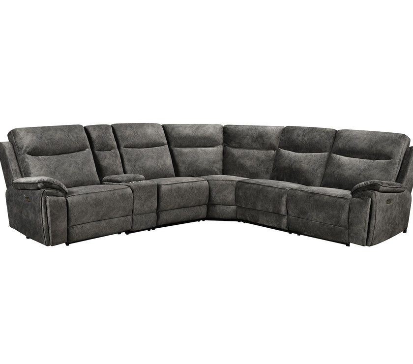 Osaka Modular Corner Recliner Sofa with Console - Grey