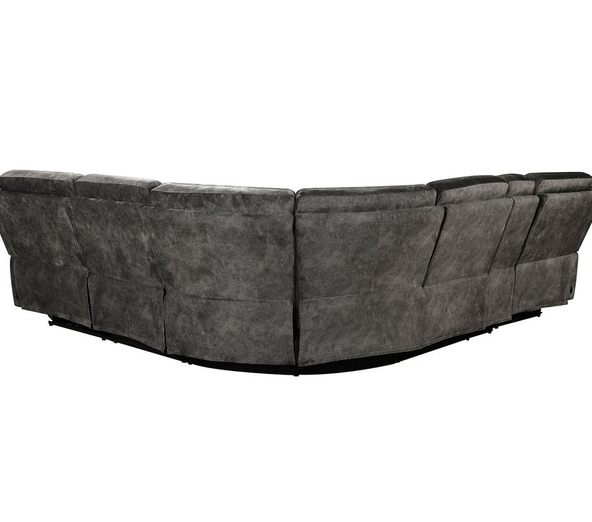 Osaka Modular Corner Recliner Sofa with Console - Grey
