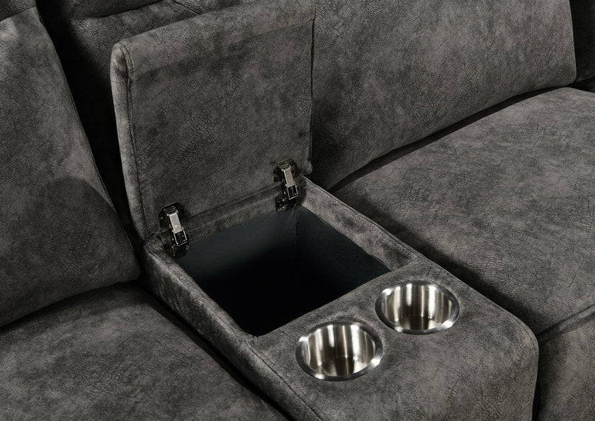 Osaka Modular Corner Recliner Sofa with Console - Grey