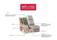 image of the Osaka two seater recliner sofa's cross section