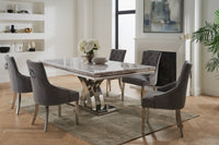 Image of the Belvedere Knockerback Velvet Dining Chairs around a dining table