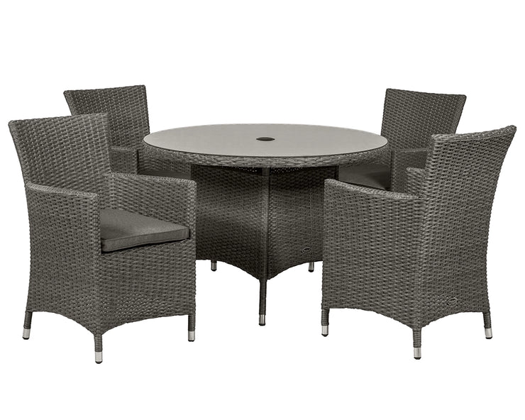 Paris 4 Seater Garden Round Carver Dining Set