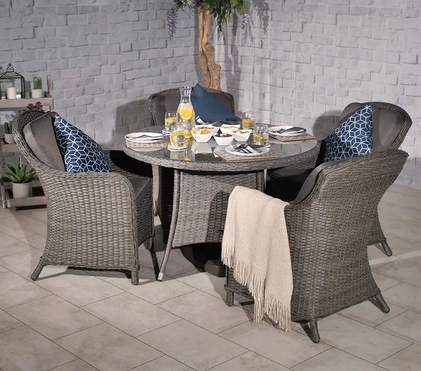 Paris 4 Seater Garden Round Imperial Dining Set