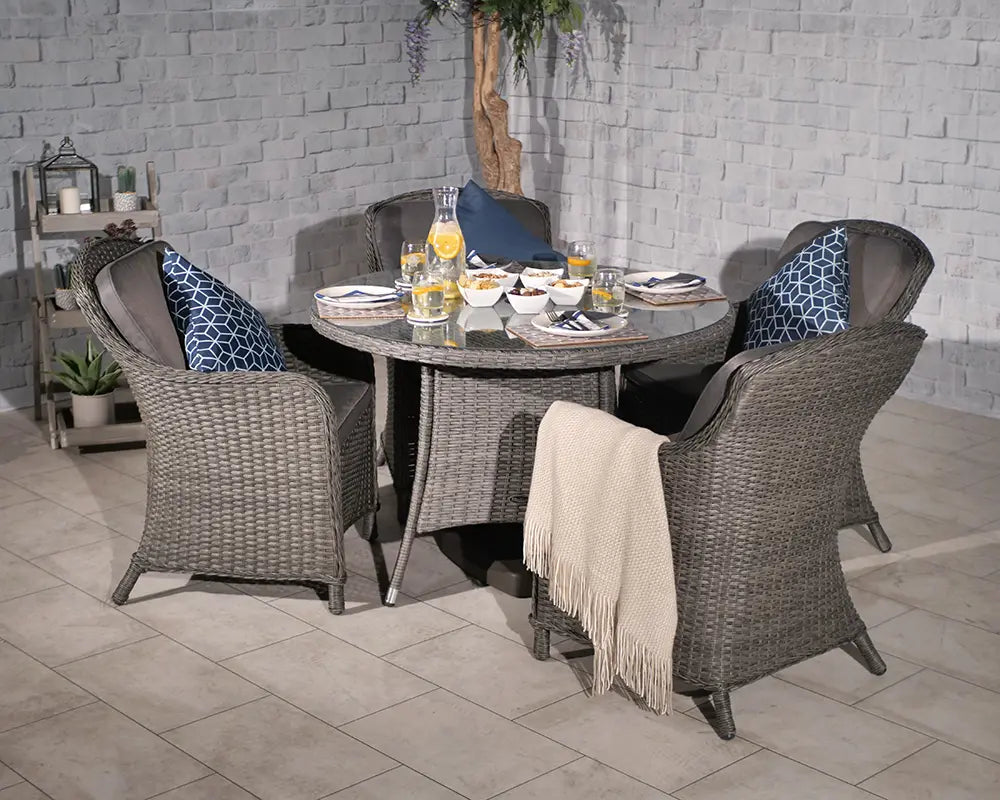 Paris 4 Seater Garden Round Imperial Dining Set