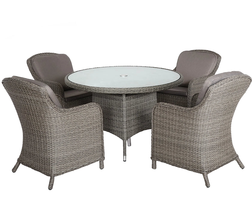 Paris 4 Seater Garden Round Imperial Dining Set