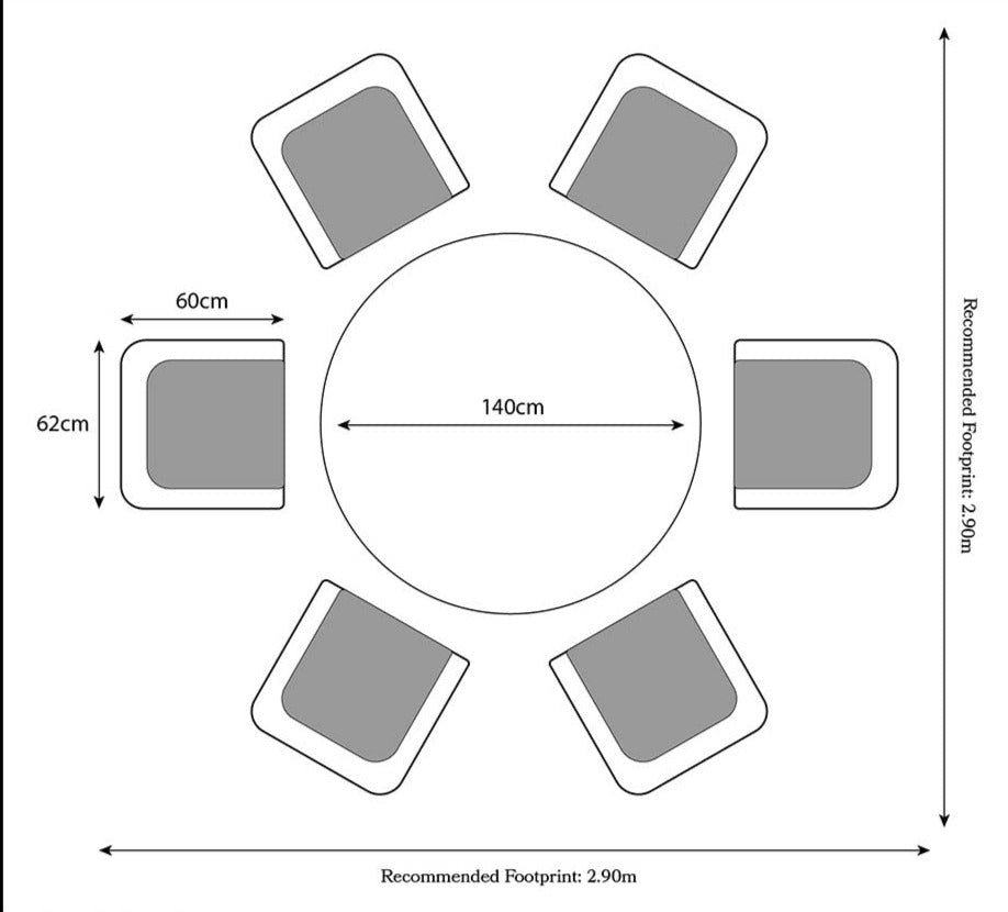 Paris 6 Seater Garden Round Carver Dining Set