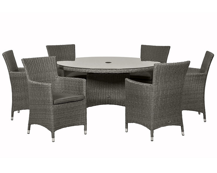 Paris 6 Seater Garden Round Carver Dining Set