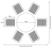 Paris 6 Seater Garden Round Imperial Dining Set