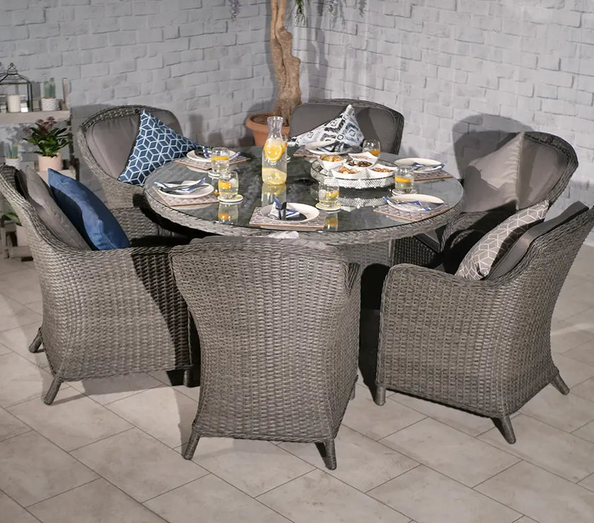 Paris 6 Seater Garden Round Imperial Dining Set