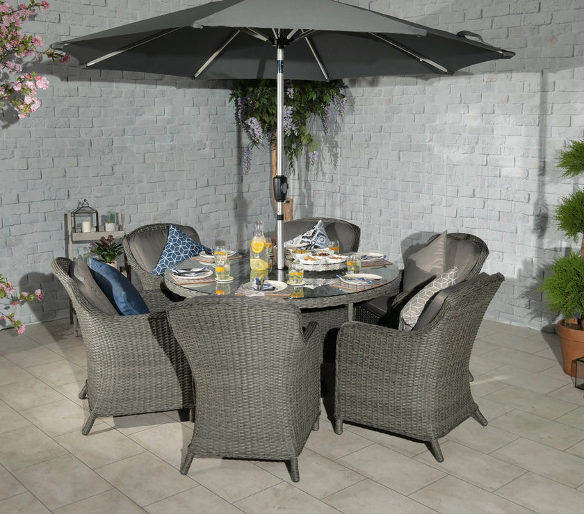 Paris 6 Seater Garden Round Imperial Dining Set