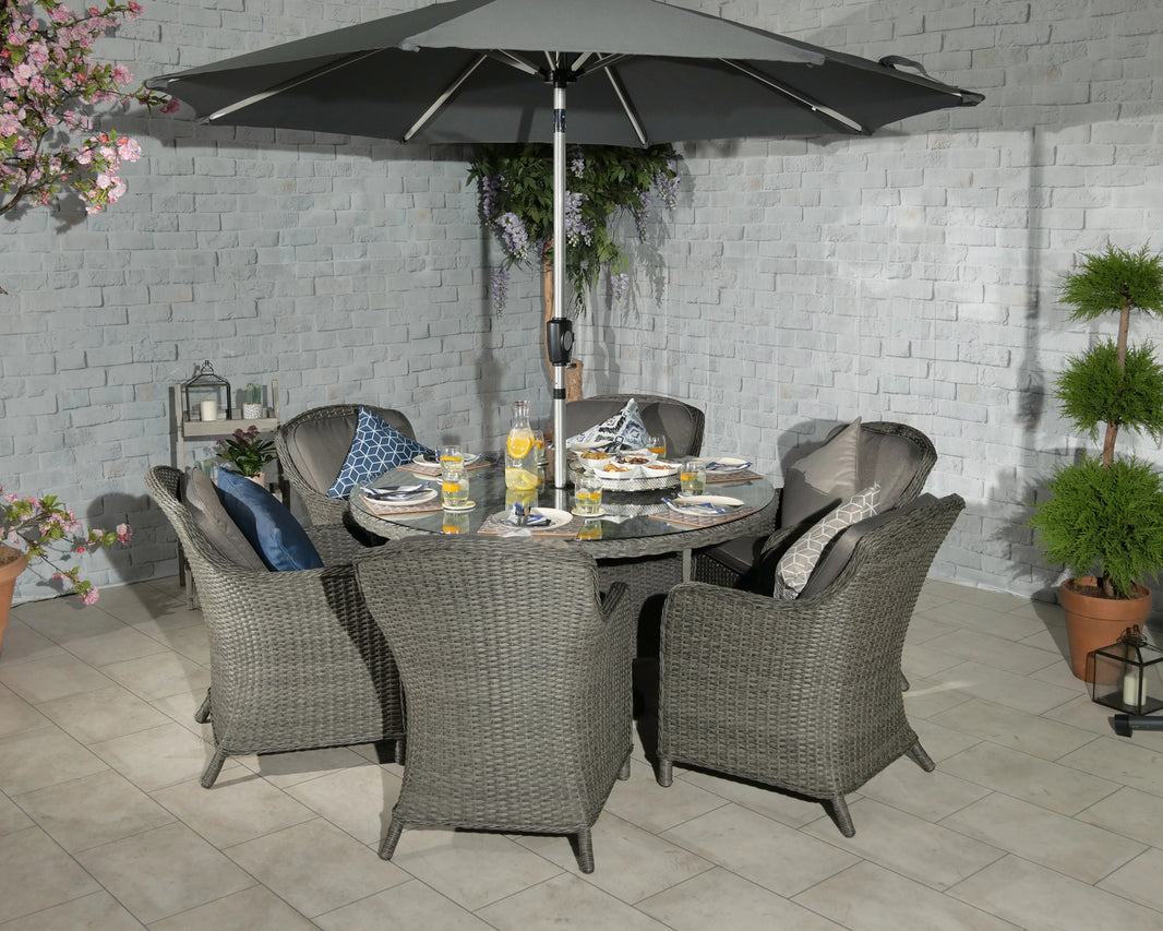 Paris 6 Seater Garden Round Imperial Dining Set