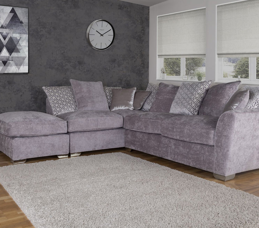 Pendle Left Facing Corner Sofa with Stool (R2/LFC/P)