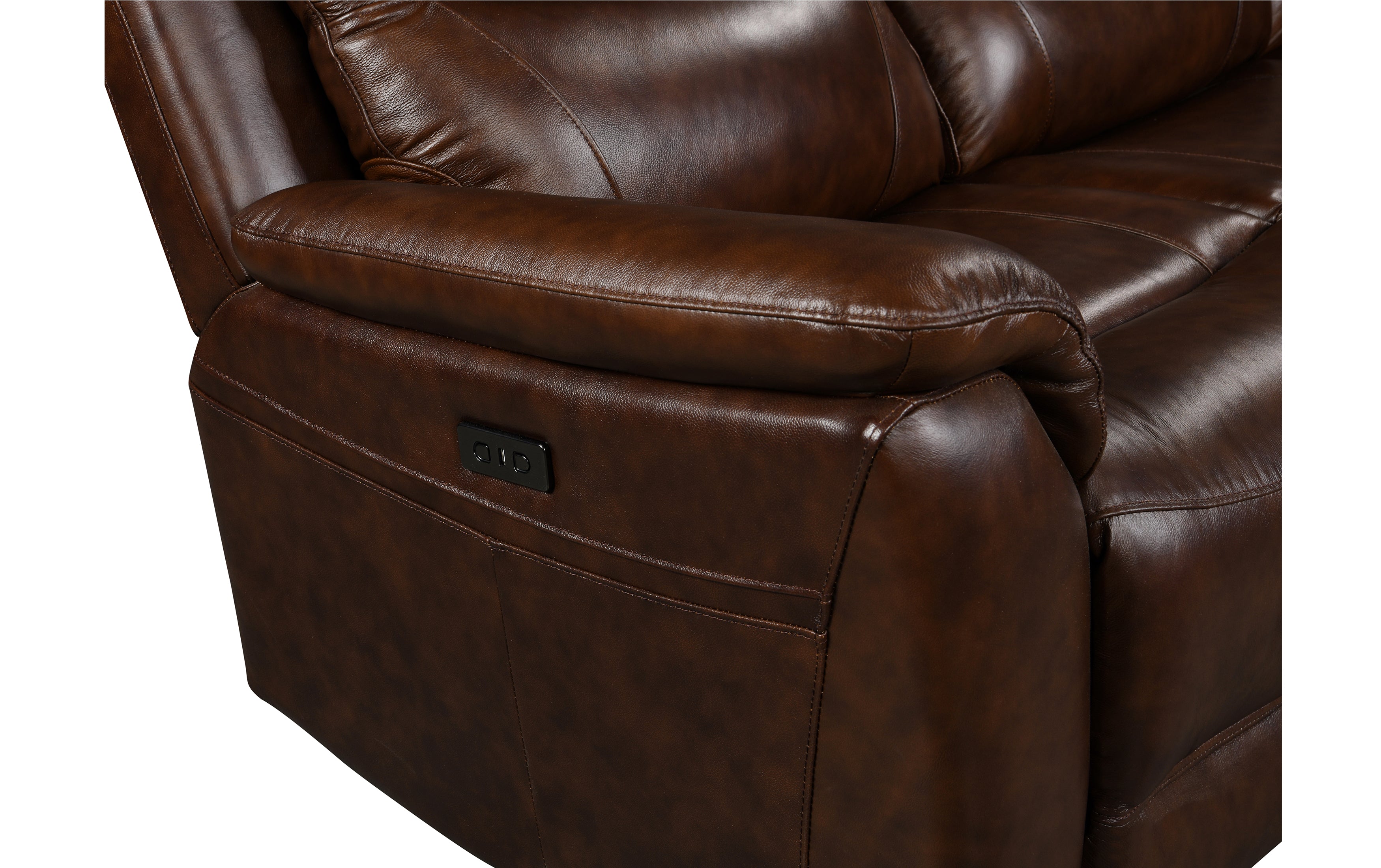 Palermo Leather 3 Seater Sofa with Power Recliner