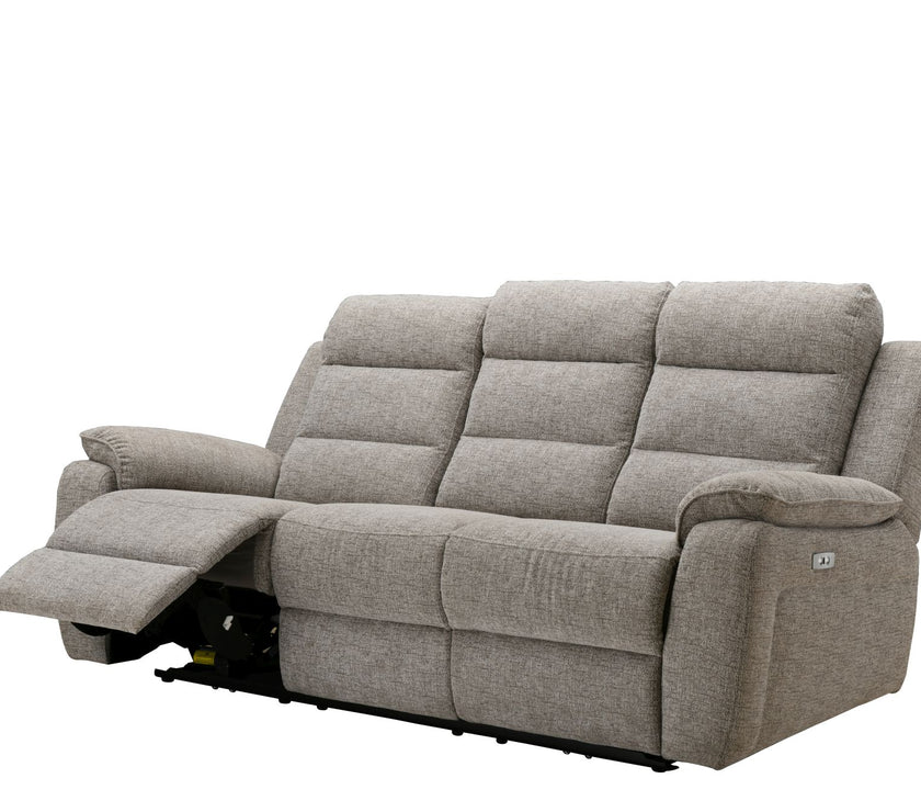 Angled view of the Phoenix 3 Seater Recliner Sofa in its reclined position