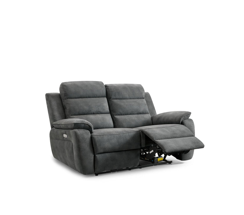 Angled view of the Phoenix 2 Seater Recliner Sofa in its reclined position