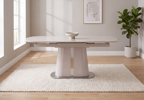 Plaza Ceramic Extending Dining Table with 6 Swivel Dining Chairs