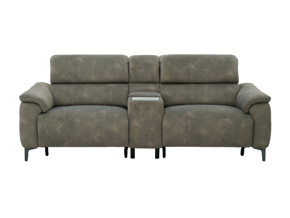 Tech Sofa 3 Seater Power Headrest/Recliner with Console