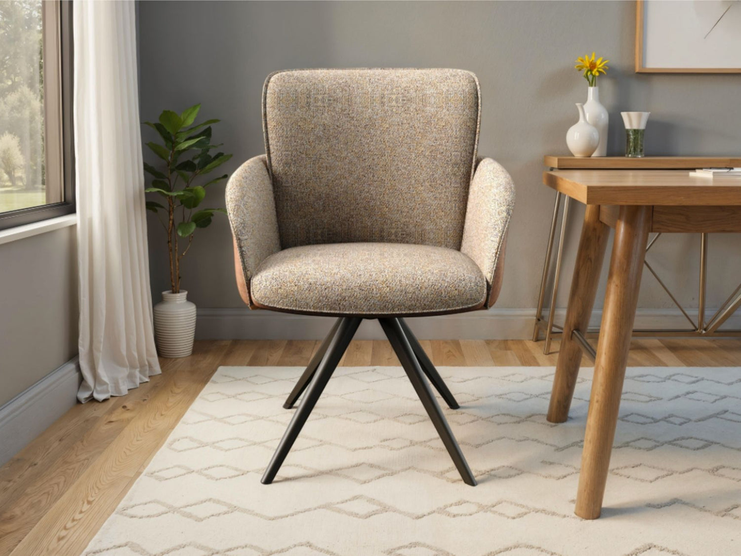 Rosso 360° Auto-Return Swivel Dining Chair