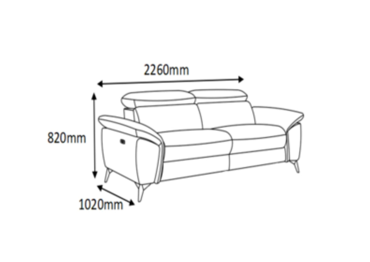 Hugo 3-Seater Power Recliner Sofa