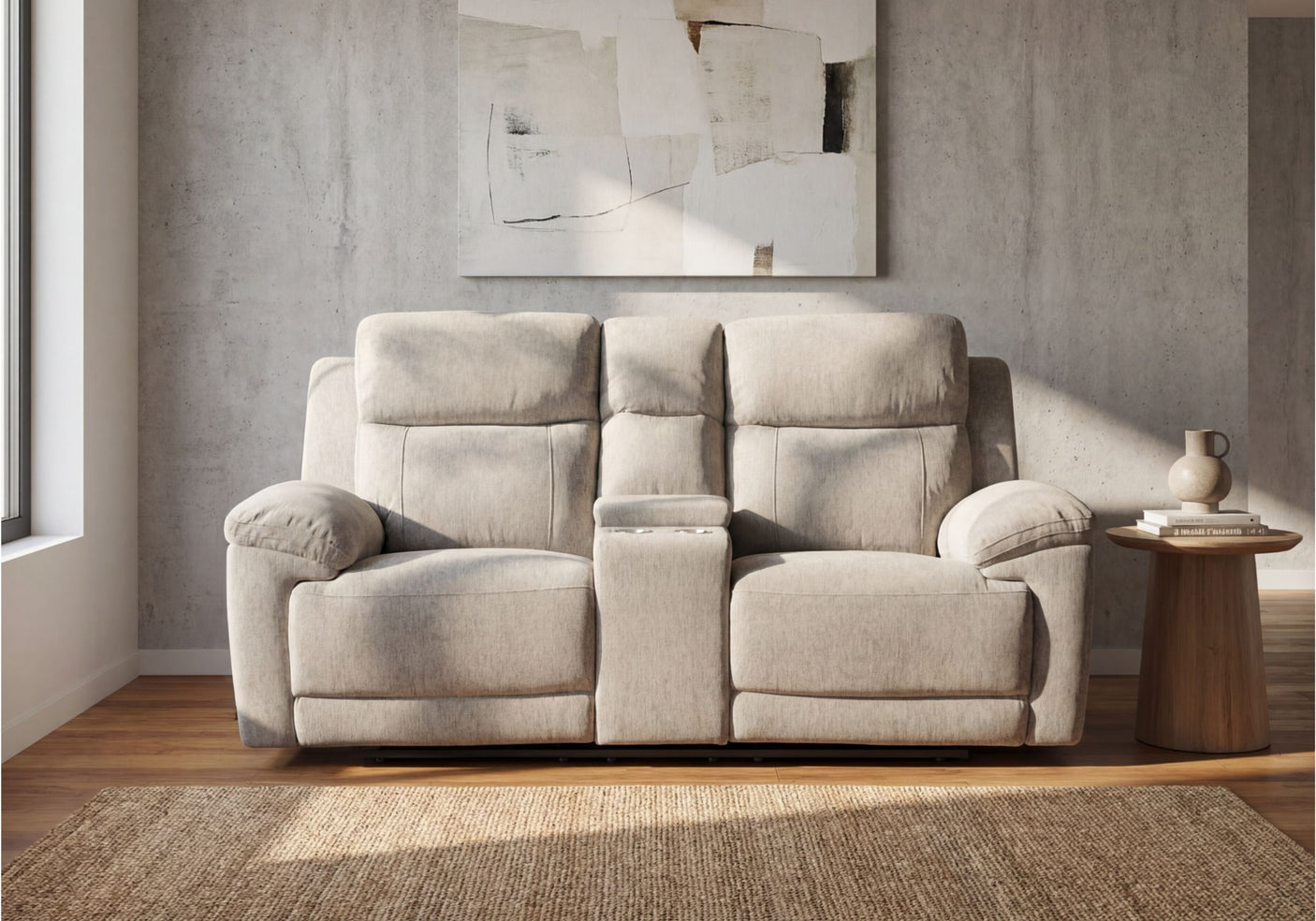 Chloe 2 Seater Power Recliner Sofa with Console
