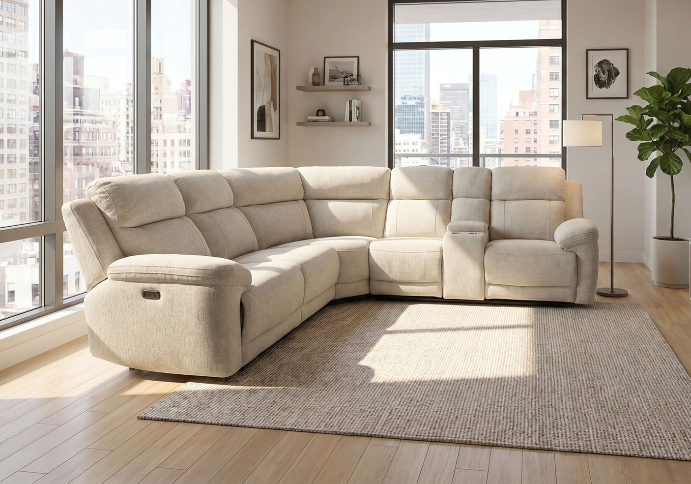 Chloe 2 Corner 2 Power-Recliner with Console