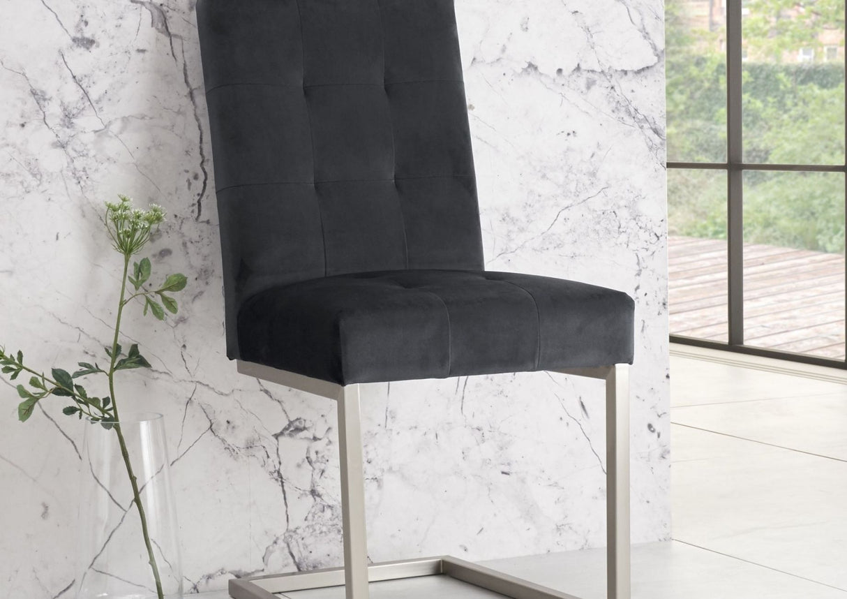 Toulouse Cantilever Velvet Dining Chairs (Sold in Pairs)