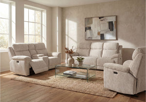 Chloe 3 Seater Power Recliner Sofa with Drop-Down Table