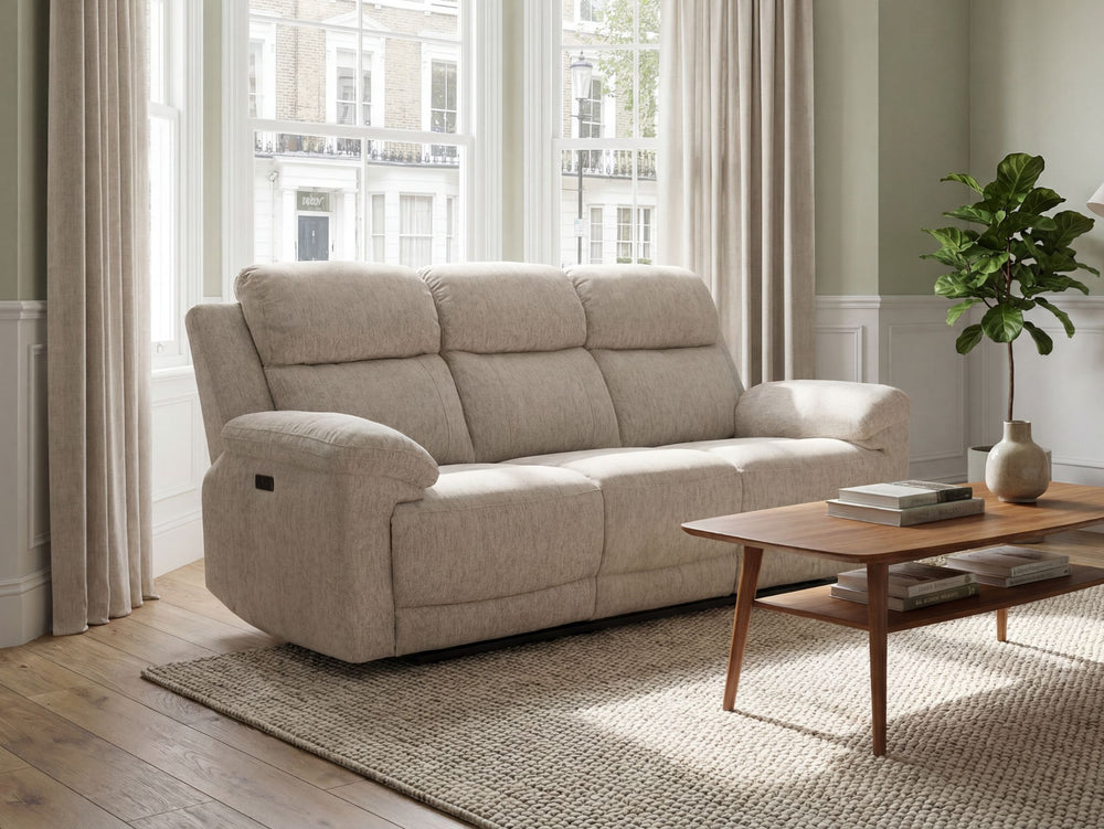 Chloe 3 Seater Power Recliner Sofa with Drop-Down Table