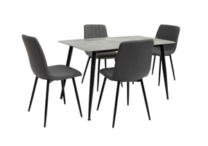 Riley Dining Table with Four Chairs Set