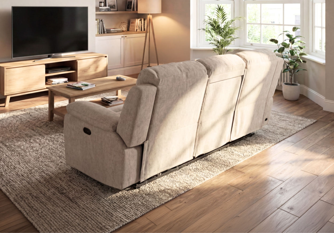 Chloe 3 Seater Power Recliner Sofa with Drop-Down Table