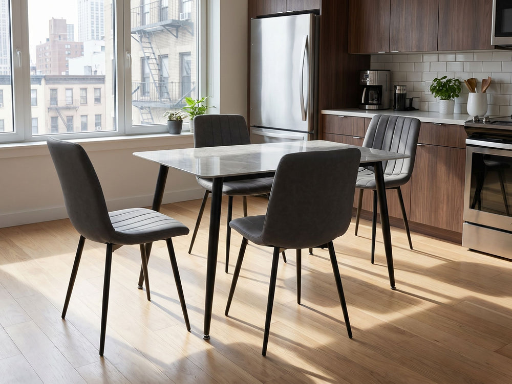 Riley Dining Table with Four Chairs Set