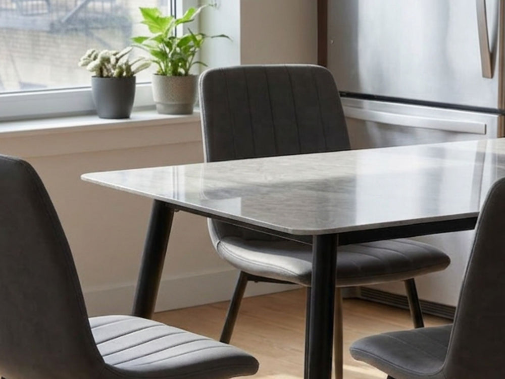 Riley Dining Table with Four Chairs Set