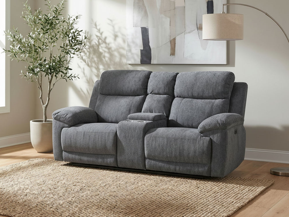 Chloe 2 Seater Power Recliner Sofa with Console