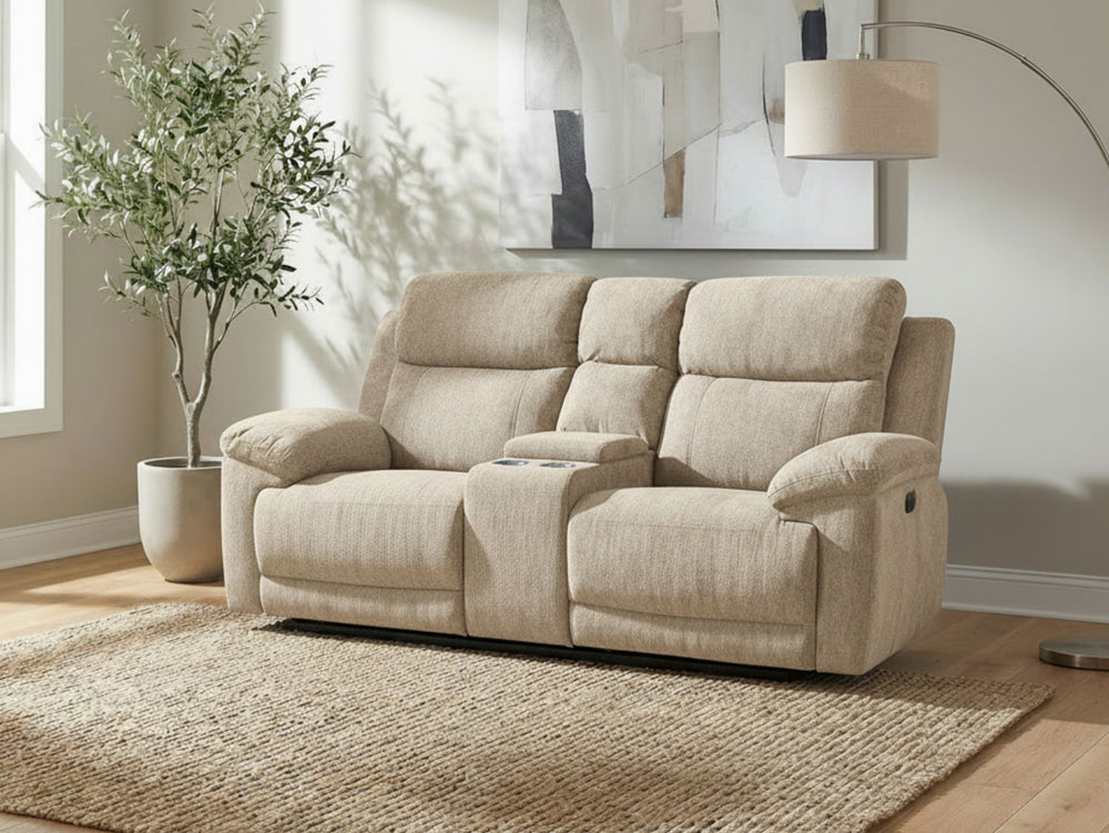 Chloe 2 Seater Power Recliner Sofa with Console