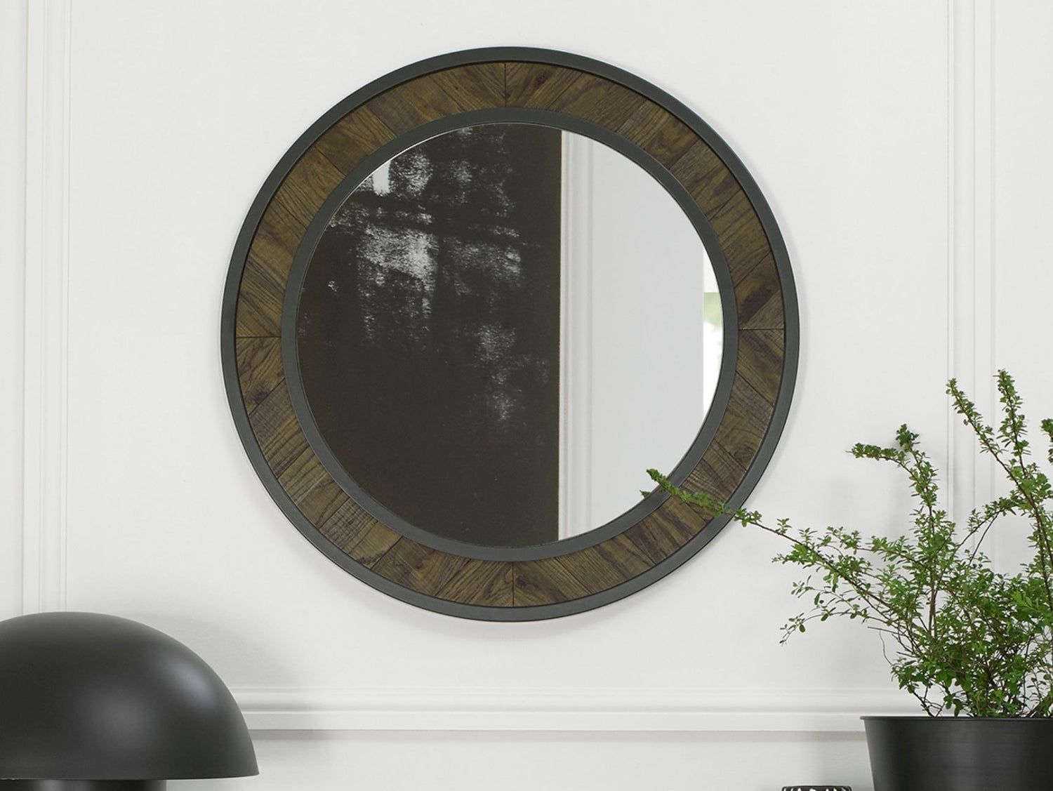 Elliot Fumed Oak Wall Mirror