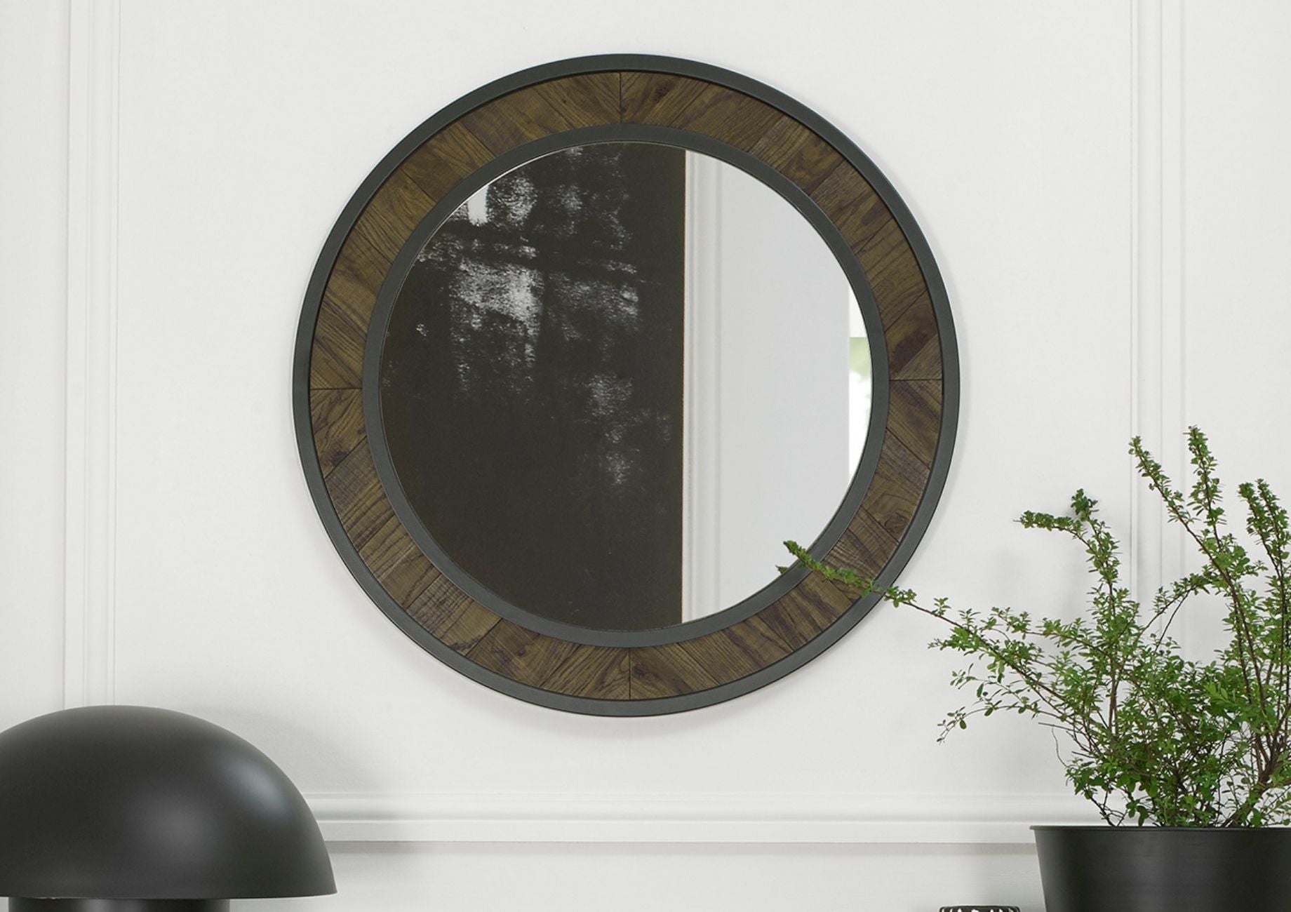 Elliot Fumed Oak Wall Mirror