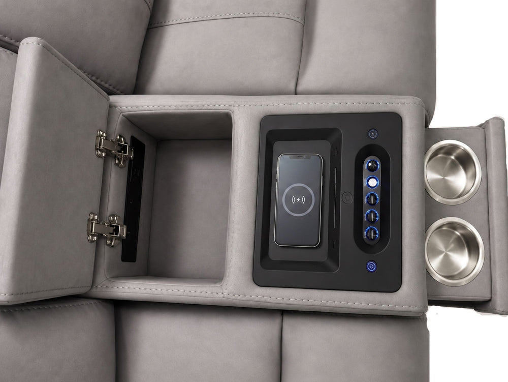 Paramount Luxe 2 Seater Power Headrest/Recliner Sofa with Console