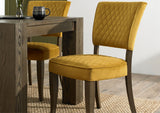 Landon Velvet Fumed Oak Dining Chairs - Mustard (Sold in Pairs)