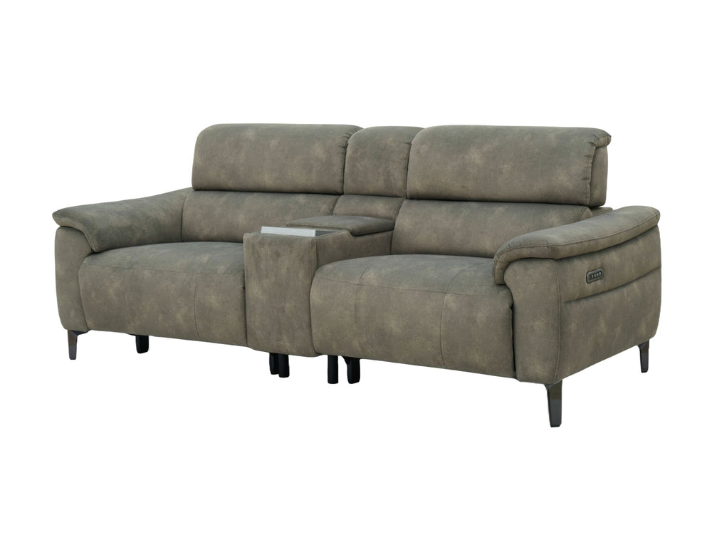 Tech Sofa 3 Seater Power Headrest/Recliner with Console