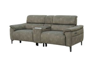 Tech Sofa 3 Seater Power Headrest/Recliner with Console