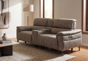 Tech Sofa 3 Seater Power Headrest/Recliner with Console