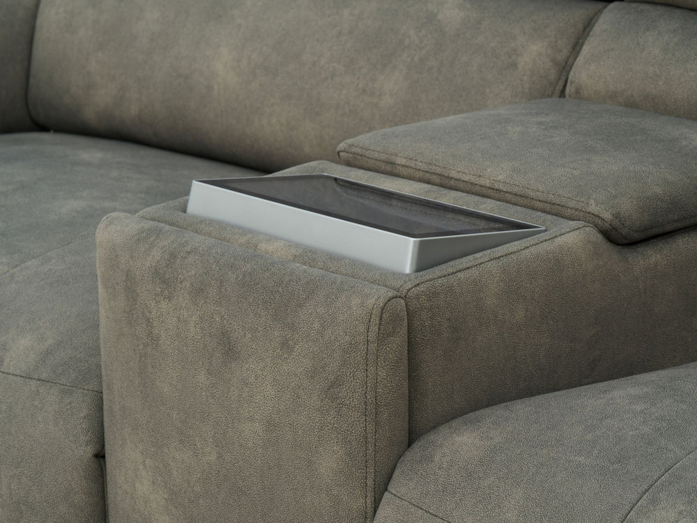 Tech Sofa 3 Seater Power Headrest/Recliner with Console